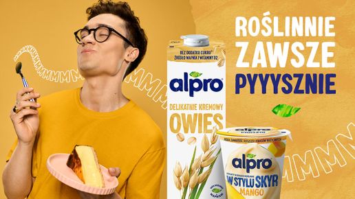 Nowa kampania marki Alpro, czyli celebracja smaku, produkty roślinne i Rozkoszny w rolach głównych