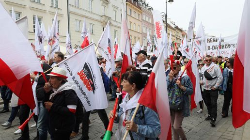 Protest rolnikow w Warszawie